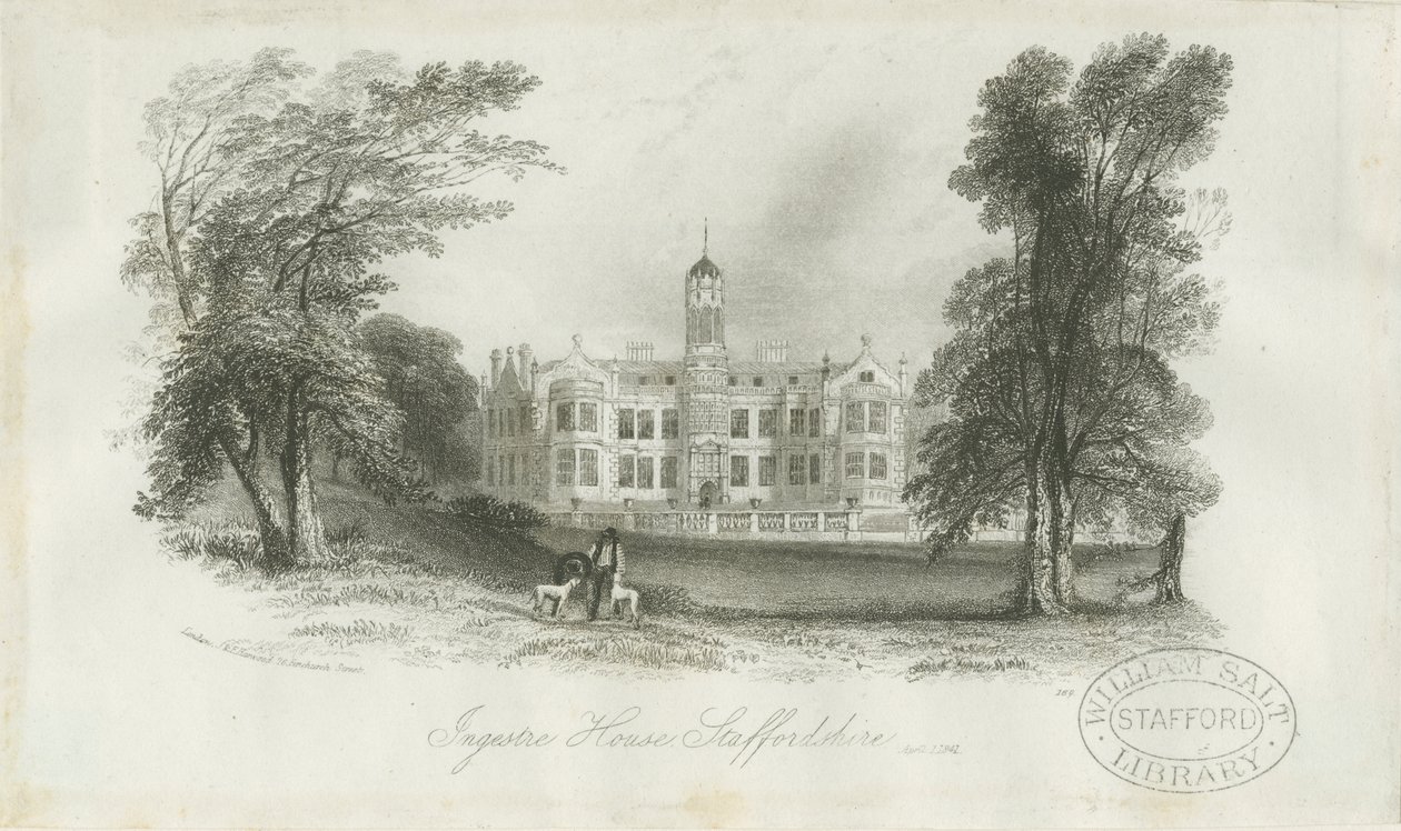 Ingestre Hall: acélmetszet, 1841. ápr alkotó: Unbekannt