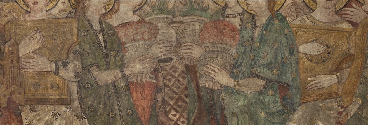 Belső. Északi átkelőhely. Oltár (Altar de las pinturas murales). Eredeti a főkápolnából. Falfestmények (freskó?). Részlet. 14. század vége. alkotó: Unbekannt