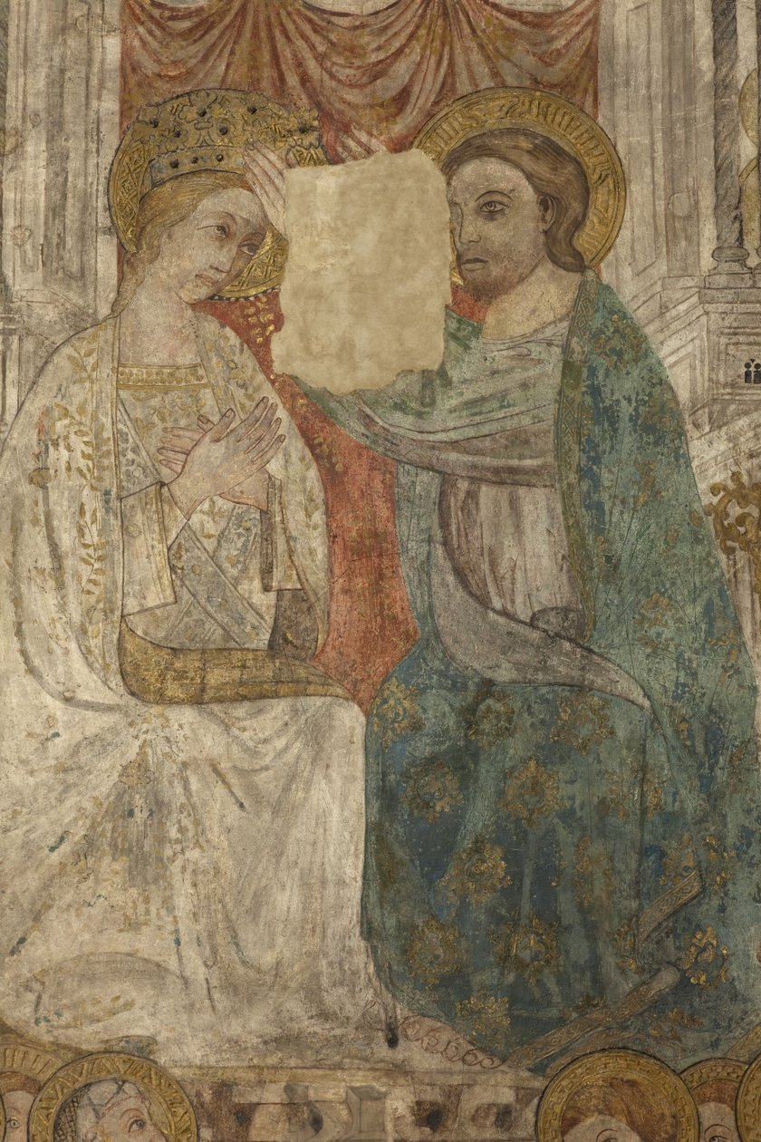 Belső. Északi átkelőhely. Oltár (Altar de las pinturas murales). Eredeti a főkápolnából. Falfestmények (freskó?). Részlet. 14. század vége. alkotó: Unbekannt