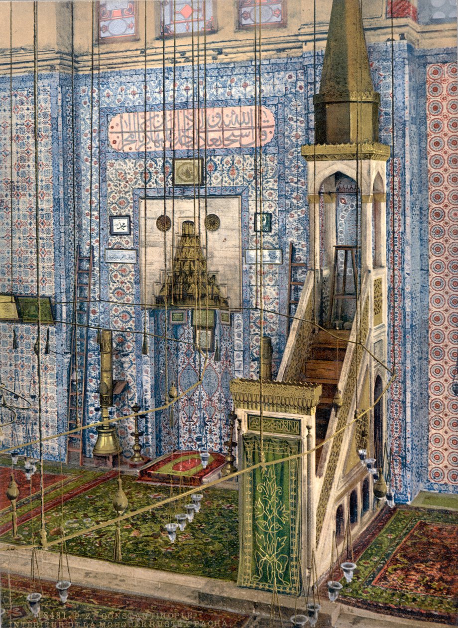 A Rüstem pasa mecset belseje, Konstantinápoly, 1890-1900 alkotó: Unbekannt