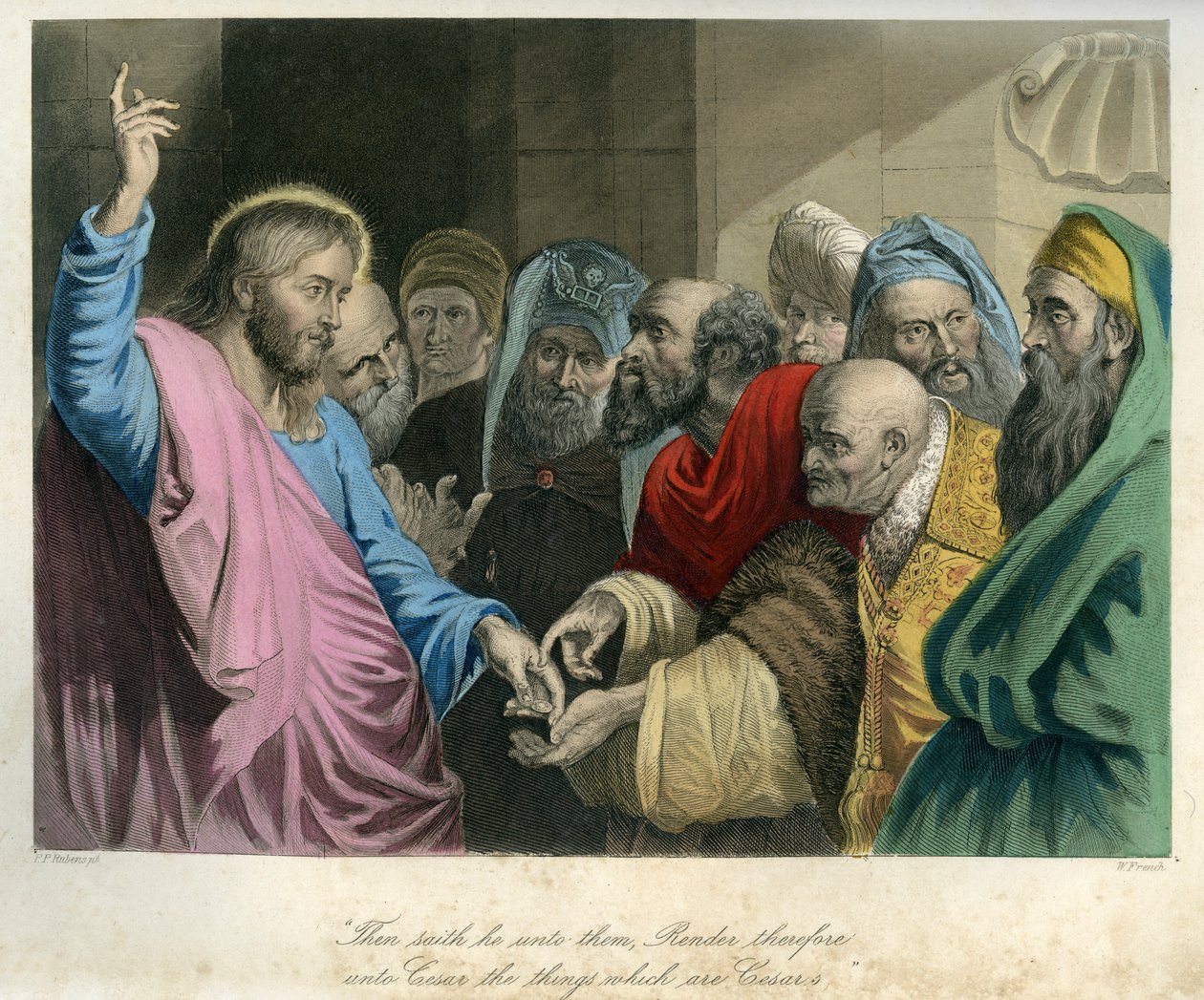 Jézus a római érmét tartja a kezében - Biblia, Újszövetség alkotó: Unbekannter Künstler