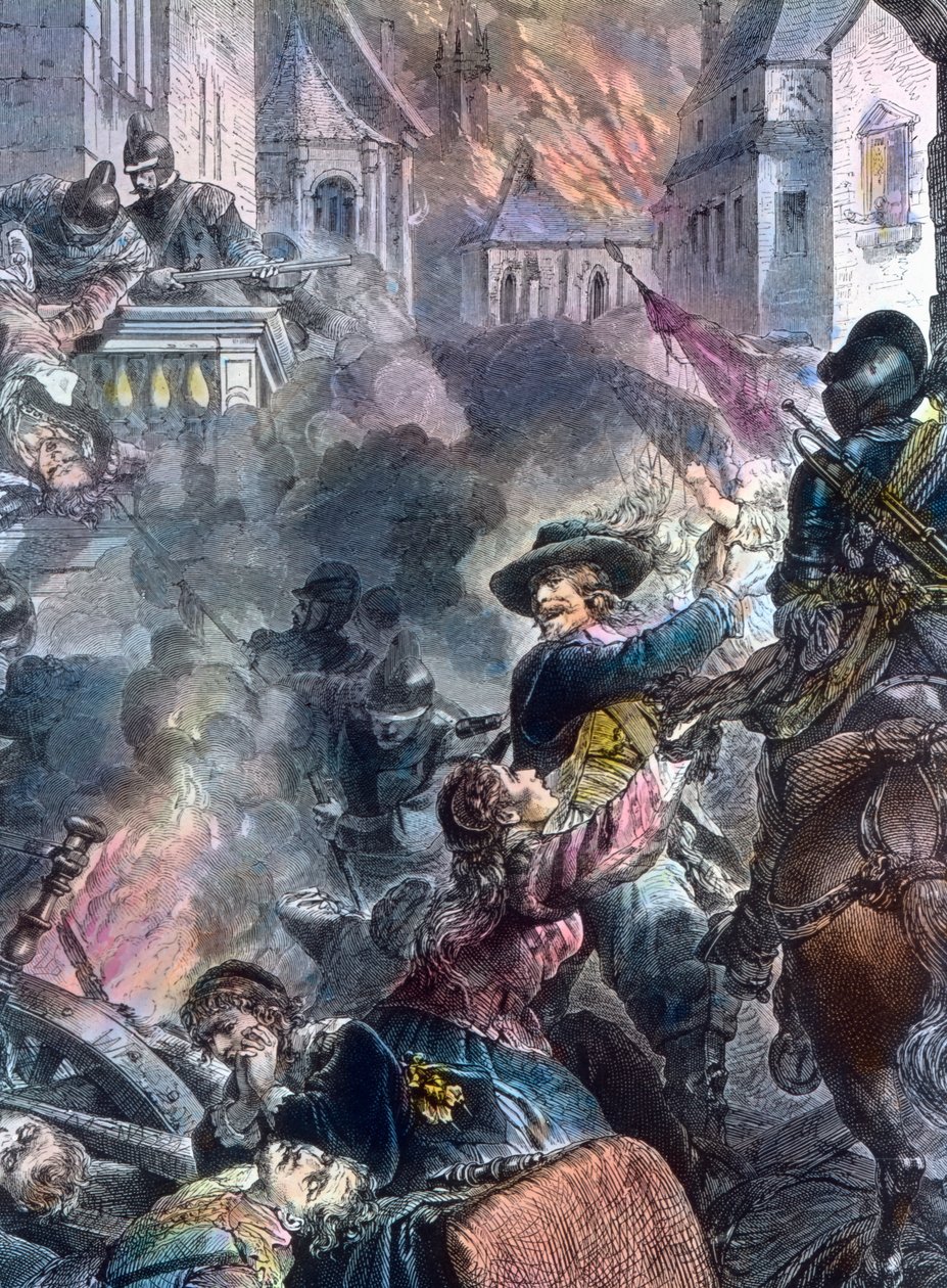 Johann Tserclaes fighting at the city of Magdeburg alkotó: Unbekannter Künstler