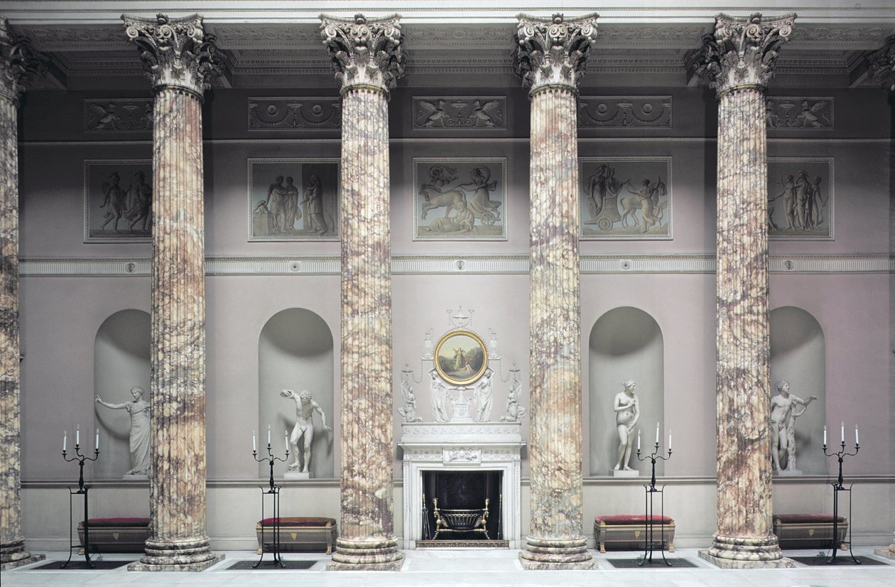 Kedleston Hall, a Márványcsarnok belseje, építette Robert Adam (1728-92), Derbyshire, Egyesült Királyság (fotó) alkotó: Unbekannt