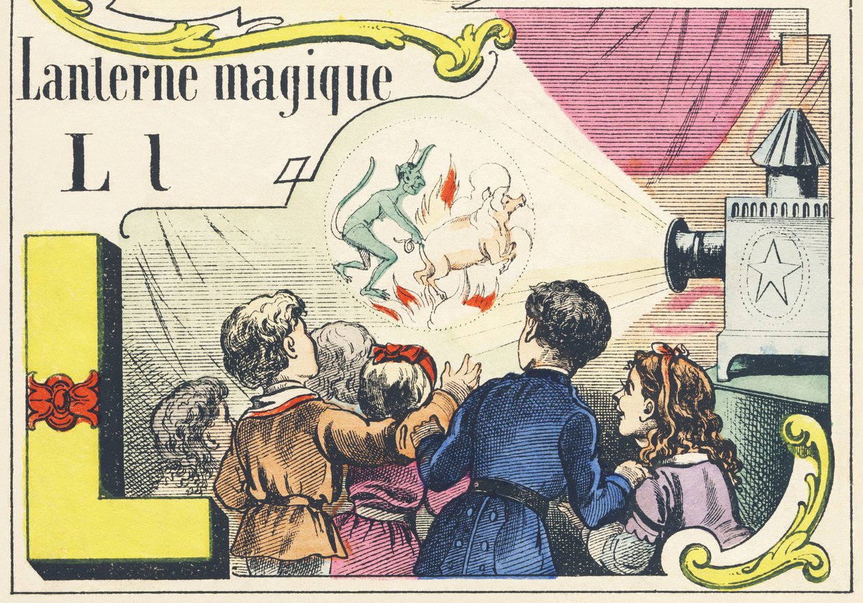 L: varázslámpás – Játékábécé, 1890 körül (illusztráció) alkotó: Unbekannt