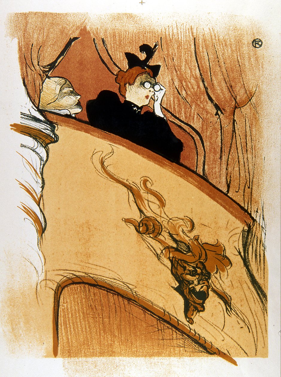 A doboz az arany maszlaggal (előadás, színház) - Henry Toulouse Lautrec litográfiája - Musée Petiet Limoux alkotó: Alec Hunter