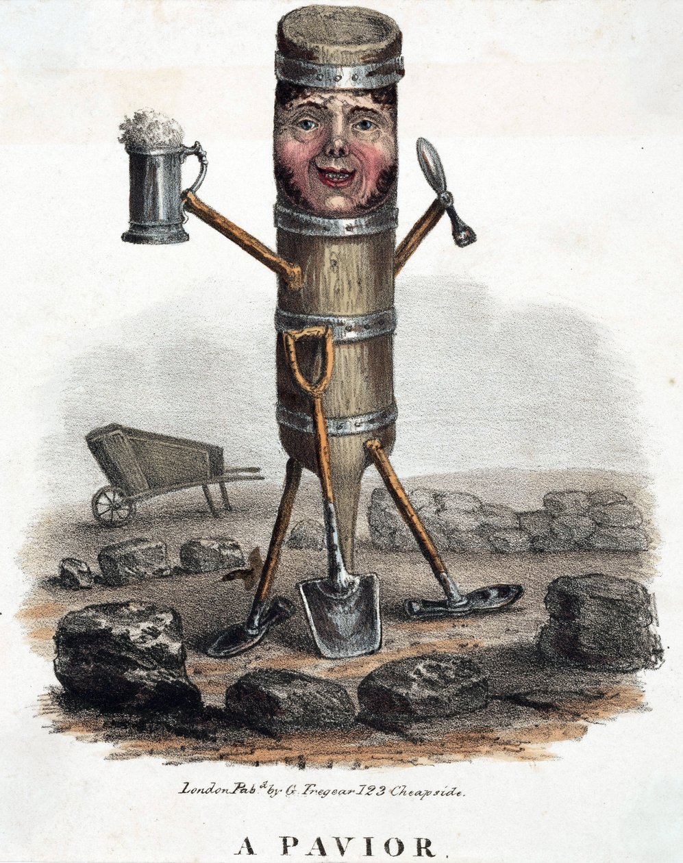 A burkoló, szakmájának eszközeivel épített figura, 1810-1860 körül alkotó: Unbekannt
