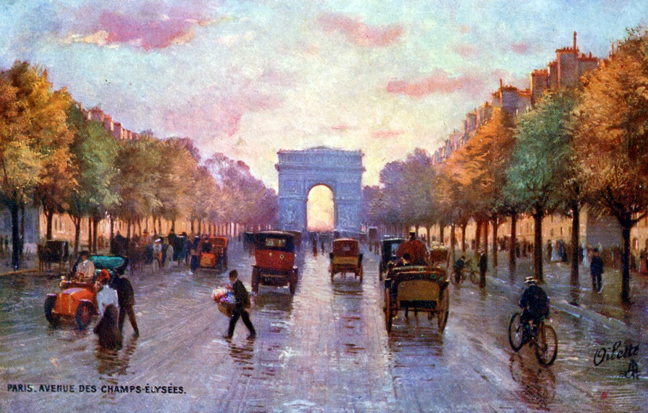 A Champs-Elysées, Párizs, 1900 körül. alkotó: Unbekannter Künstler