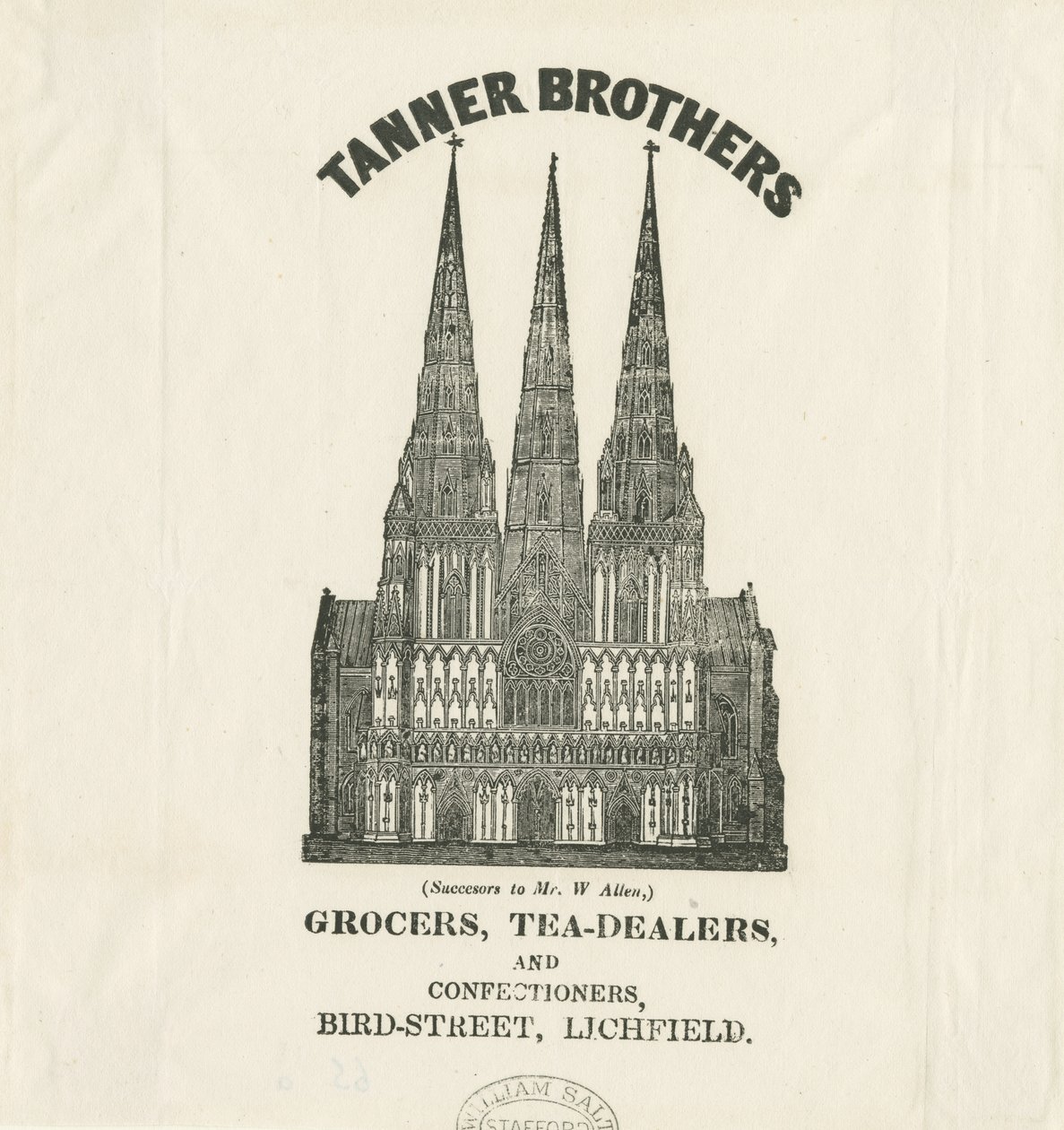 Lichfield katedrális – Nyugati front: nyomtatás, és [?XIX. század] alkotó: Unbekannt