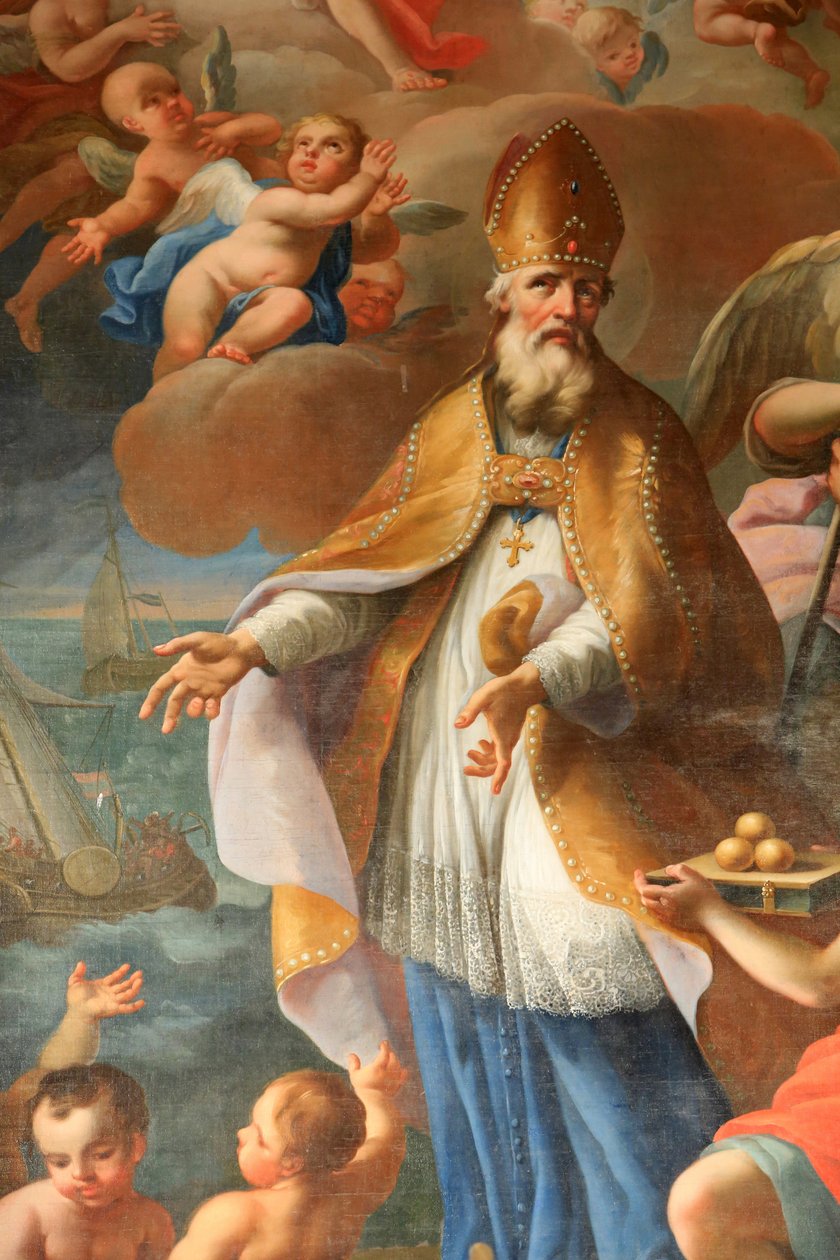 Szent Miklós myrai püspök élete. St. Nicolas de Veroce templom, Saint-Nicolas de Veroce, Franciaország alkotó: Unbekannt
