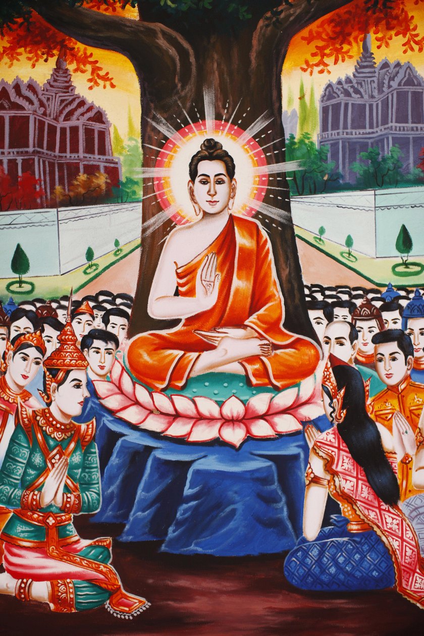A Buddha élete Az emberek tanítása minden este, Siem Reap, Kambodzsa alkotó: Unbekannt