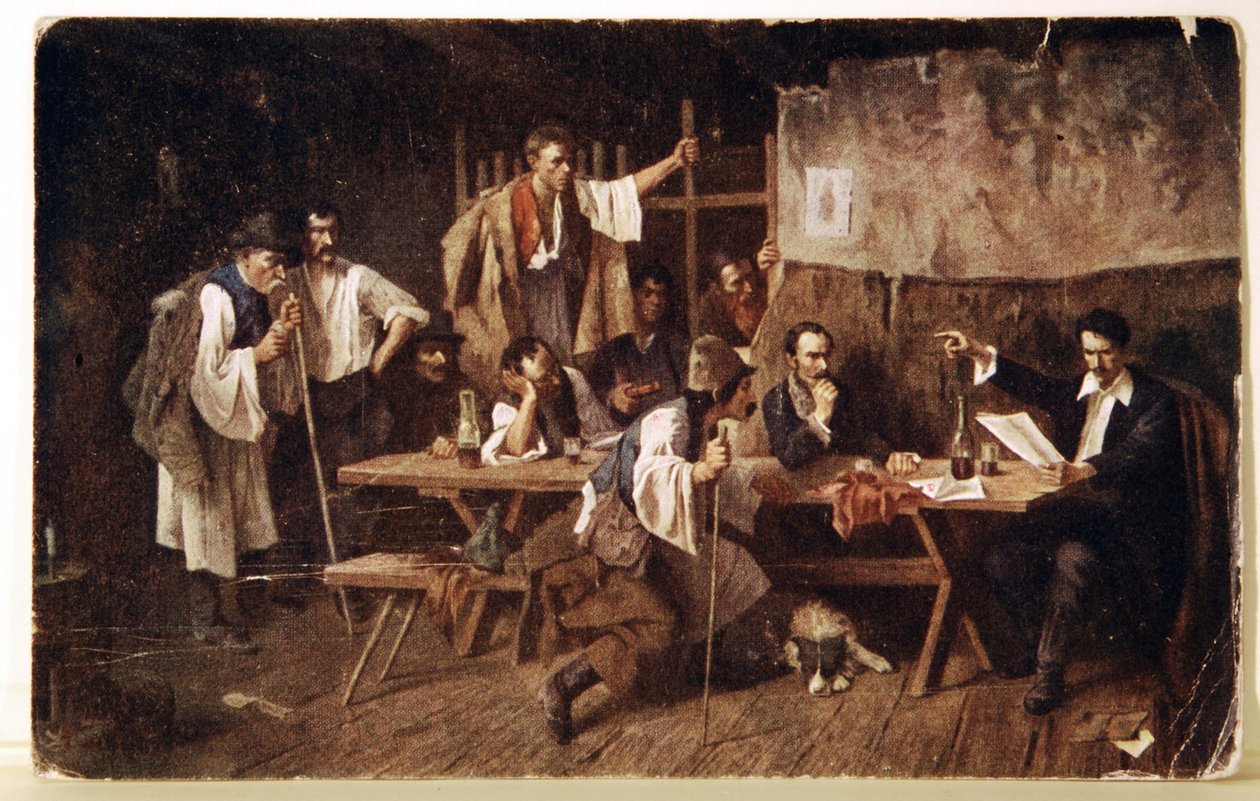 Irodalom. Petőfi magyar költő, 1848 körül Képeslap, Magyarország, 1900 körül (képeslap) alkotó: Unbekannter Künstler