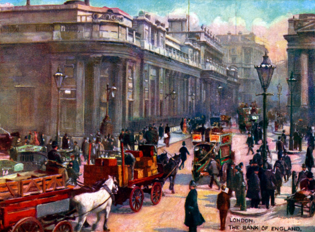 London - Bank of England. Az 1900-as évek elején. alkotó: Unbekannter Künstler