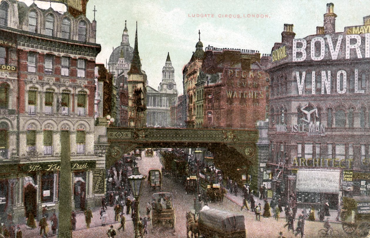 London - Ludgate Hill Londonban, 20. század eleje (képeslap) alkotó: Unbekannter Künstler
