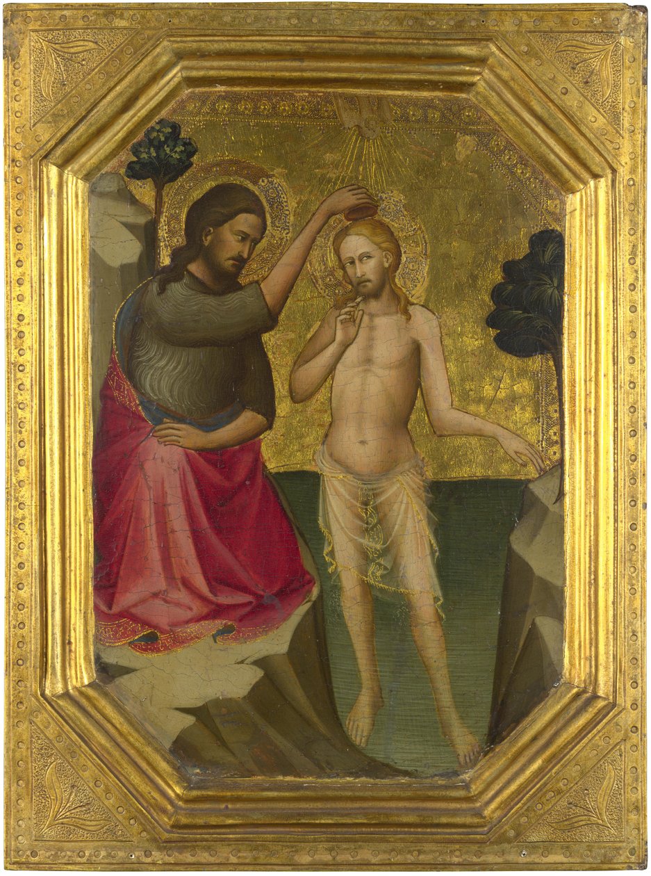Lorenzo Monaco. Krisztus megkeresztelése, 1387-8, London NG alkotó: Unbekannter Künstler