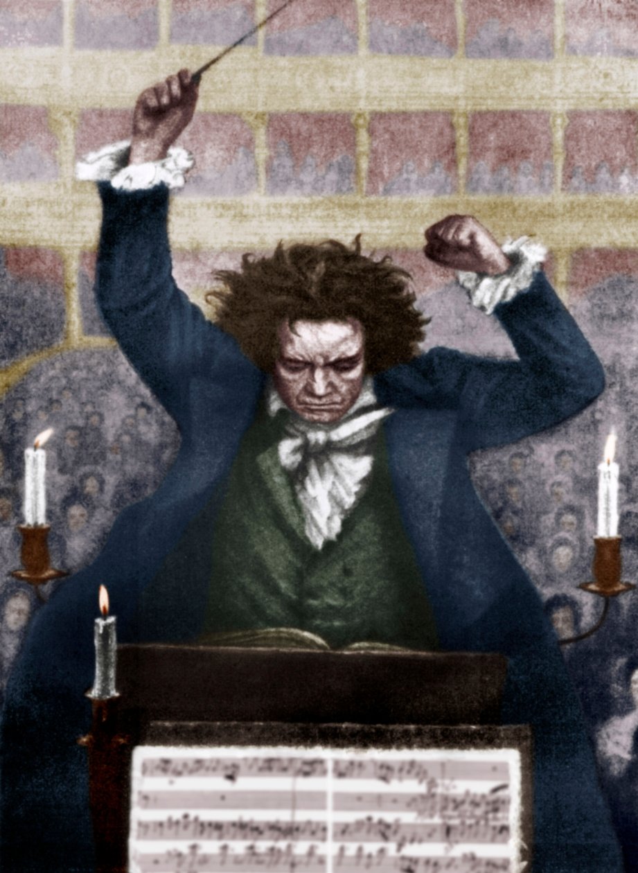 Ludwig van Beethoven vezényel bottal - Katzaroff. német zeneszerző alkotó: Unbekannt