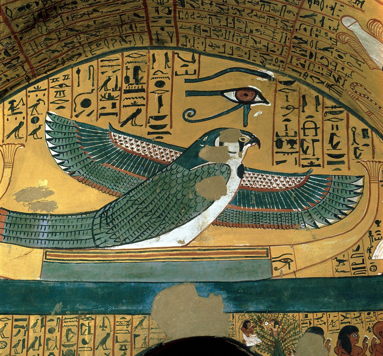 Luxor (Luxor, Luxor) Thebes: Deir el Medineh, Necropole des artisans. The God Horus in a grave 18th Dynasty.   1340313   hu       hungarian Successfully Translated  Original: The Fall of Man according to Doderlein (colour litho) Translat: The Fall of Man a alkotó: Leopold Blonder