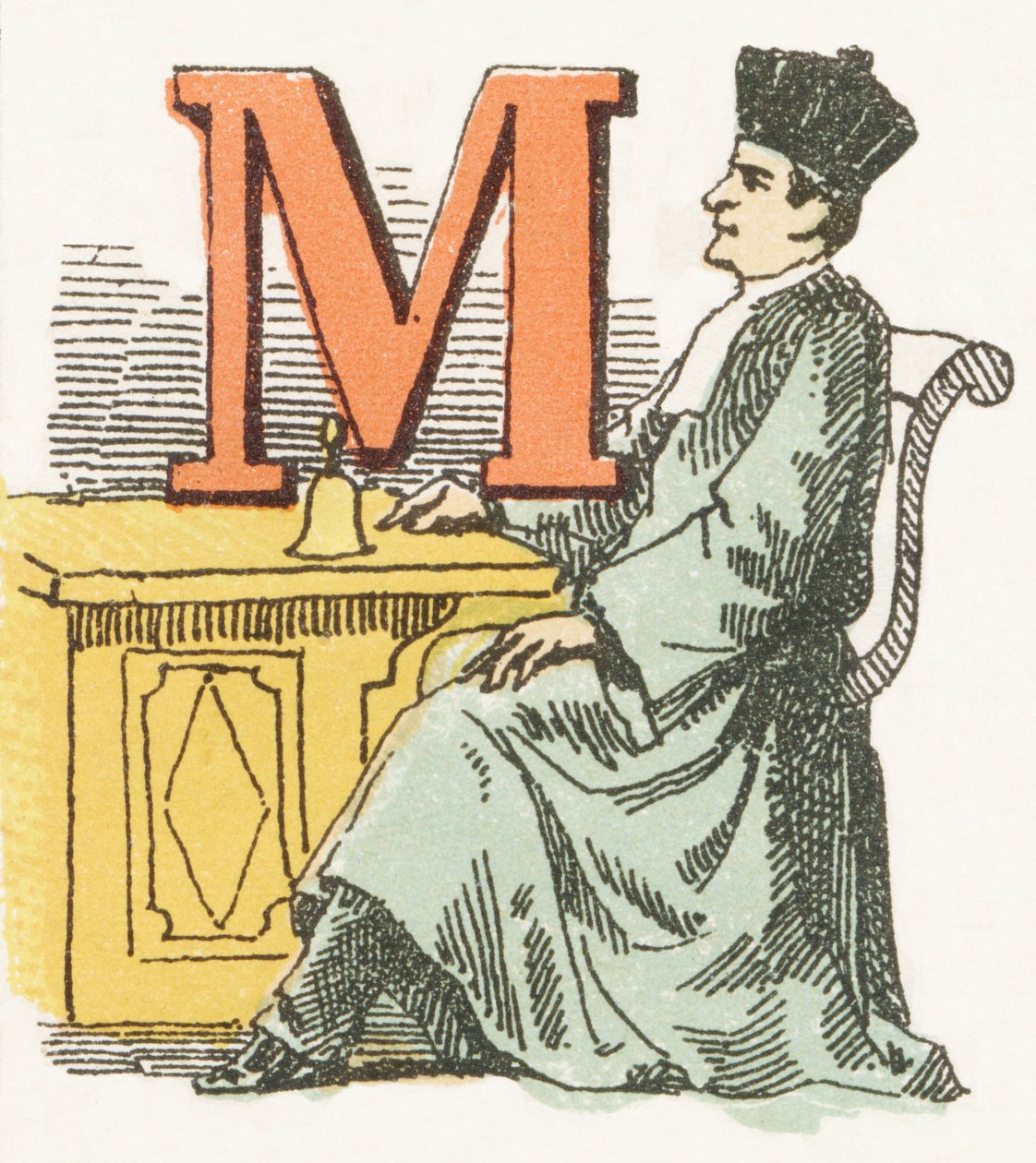 M - Magistrat - Childish Alphabet, Editions Gordinne 1920 (metszet) alkotó: Unbekannt