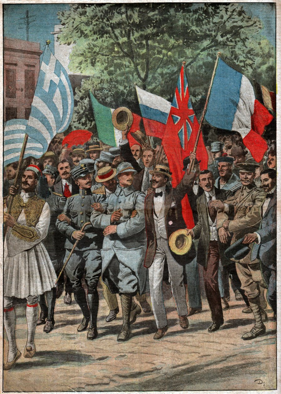 Thesszaloniki megnyilvánulása. Tüntetés Szalonikiben. alkotó: Nicolas Liez