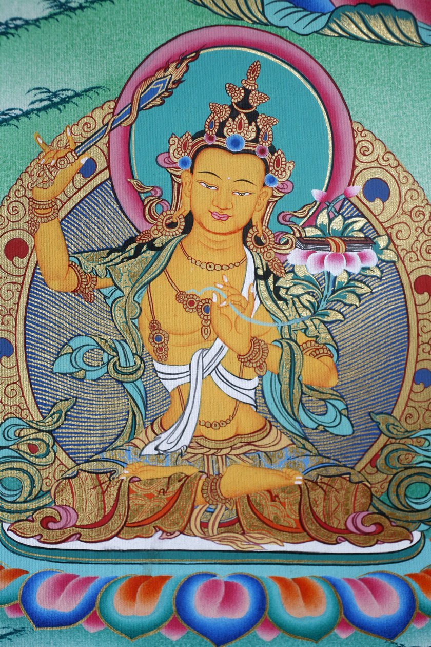 Manjushri, a tudás istensége. Kopan kolostor, Katmandu, Nepál alkotó: Unbekannt