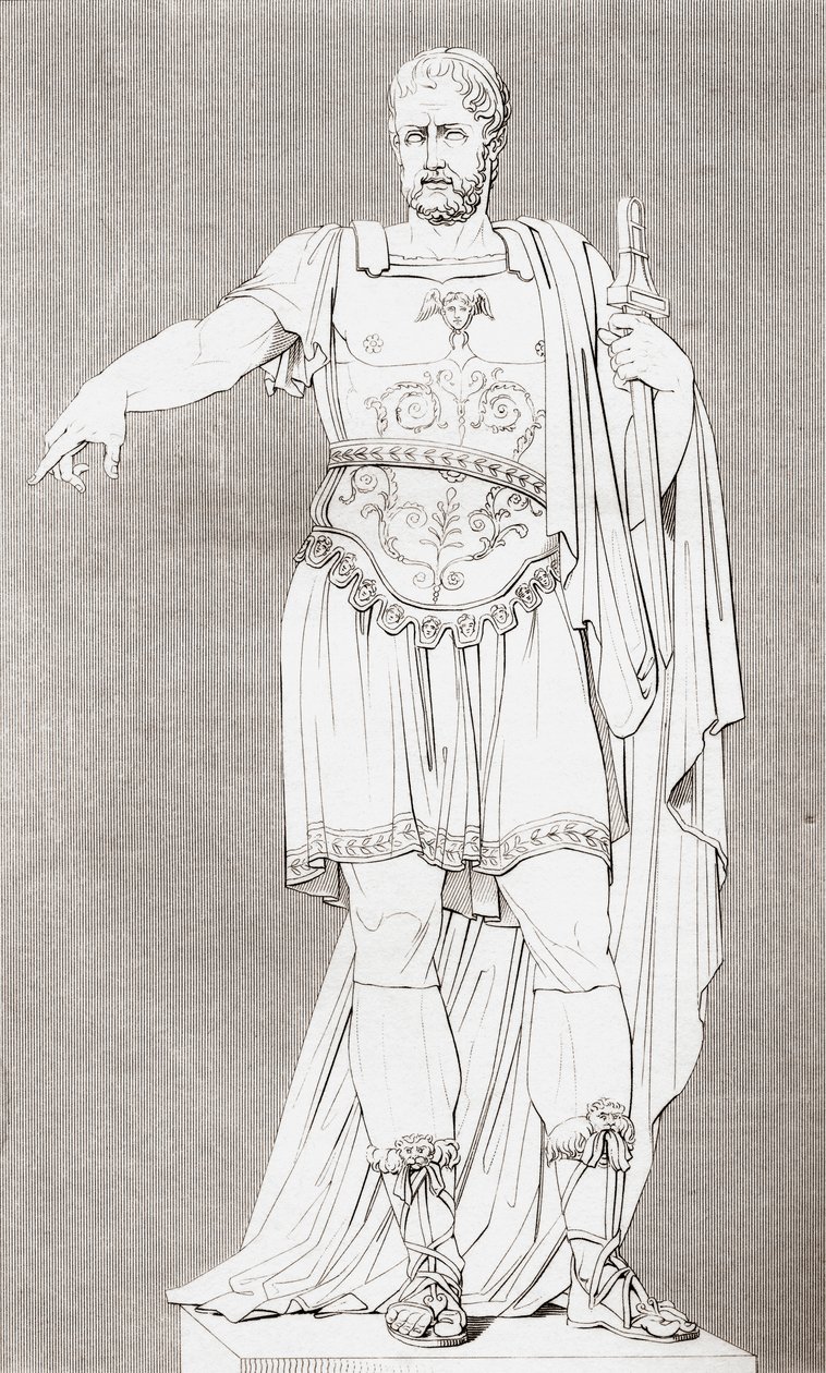 Marcus Furius Camillus (i. e. 446–365), római katona és államférfi, a Portrék és Festmények Történelmi Galériájából, 1808-ban. alkotó: Unbekannt