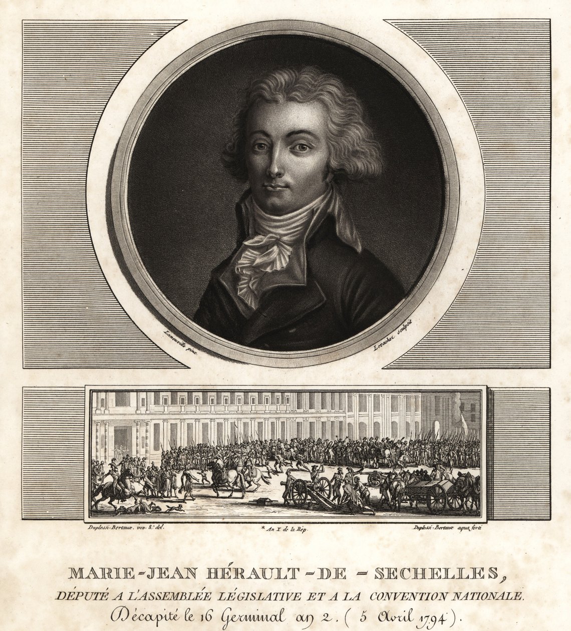 Marie-Jean Herault de Sechelles (1759-1794), francia bíró és politikus, akit a rémuralom idején guillotináltak. alkotó: Unbekannt