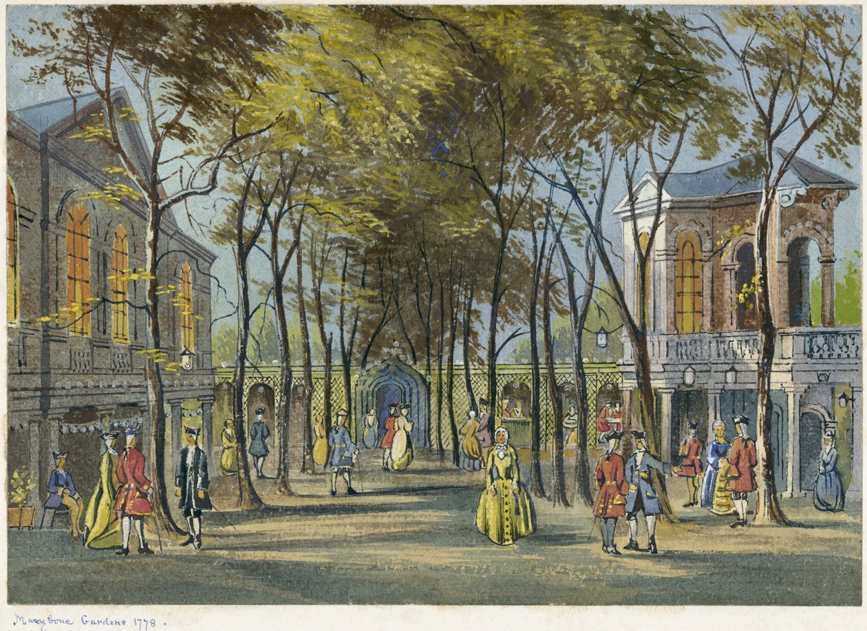 Marylebone Gardens, London 1778 alkotó: Unbekannter Künstler