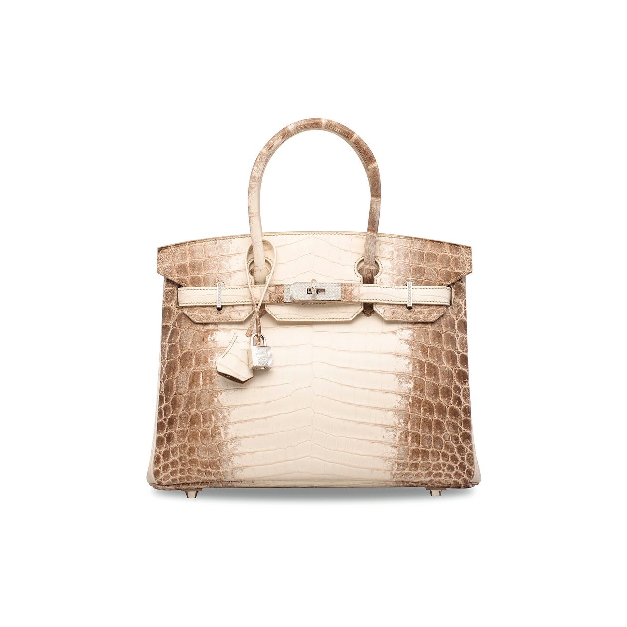 Matt fehér Himalaya Niloticus Crocodile Diamond Birkin 30, Hermès, 2014 (krokodilbőr, fehérarany és gyémánt) alkotó: Unbekannt