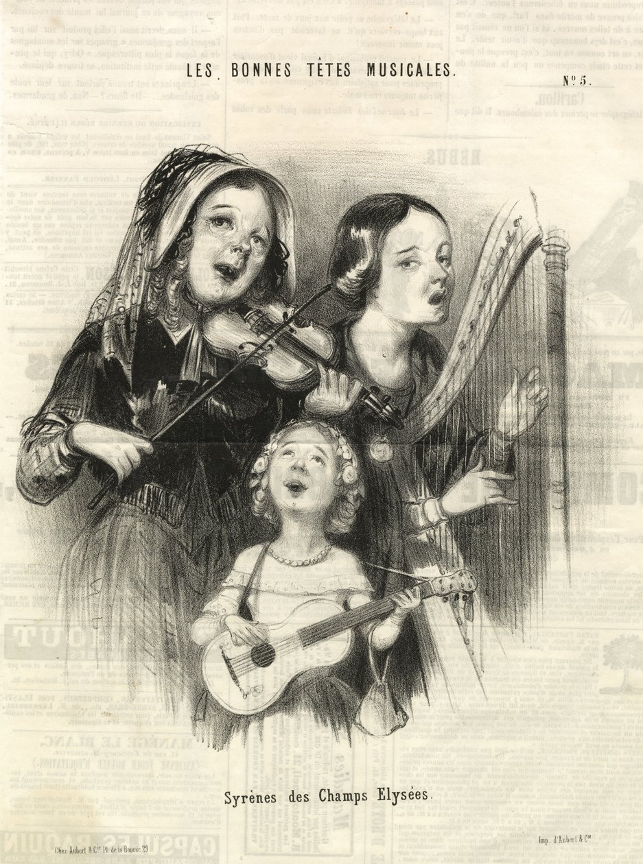 A Champs Elysees sellői (Charivari), Párizs 1846 (metszet) alkotó: Unbekannter Künstler