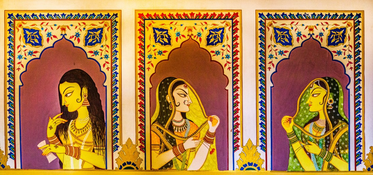 Miniatűr festészet, művészet és kézművesség Rajasthanban, Rajasthanban, Indiában, Ázsiában (fotó) alkotó: Unbekannter Künstler