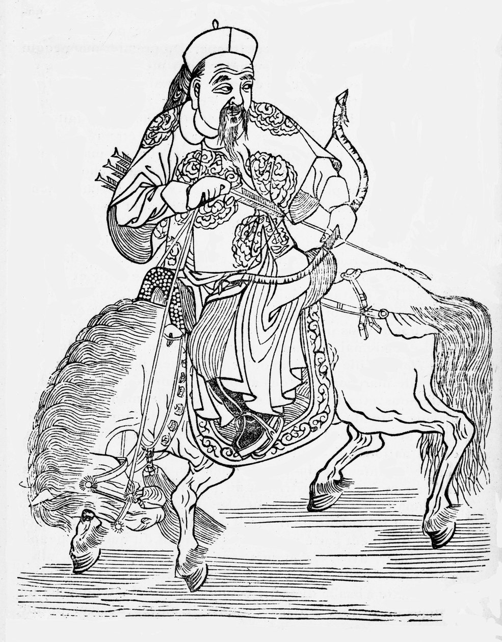Mongol íjász lóháton (metszet) alkotó: Unbekannt