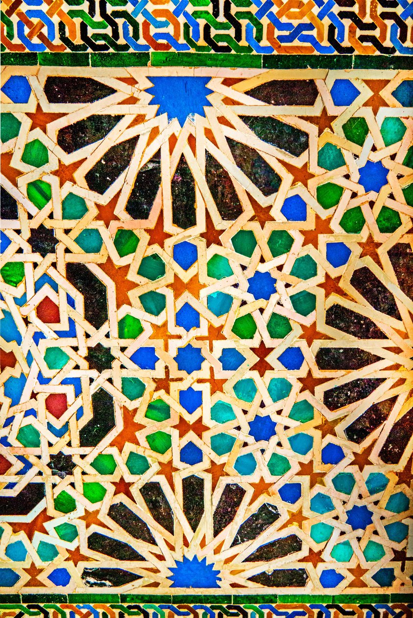 Mozaik, Comares-palota, Cuarto/Palacio de Comares, a Myrtle Court komplexumban, Nasrid paloták, Alhambra, Granada, Andalúzia, Spanyolország, Európa (fotó) alkotó: Unbekannter Künstler