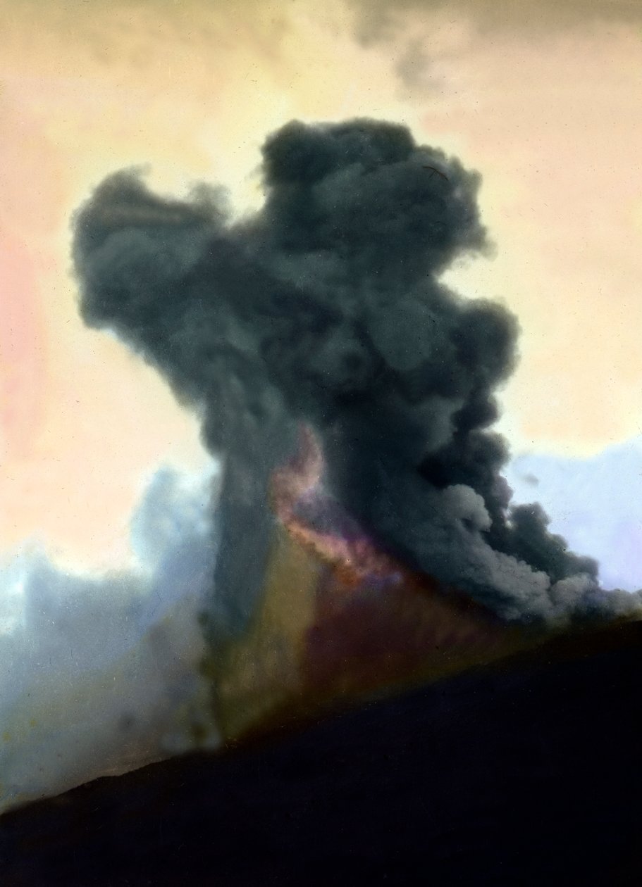 Az Etna kitörése 1910 alkotó: Unbekannter Künstler
