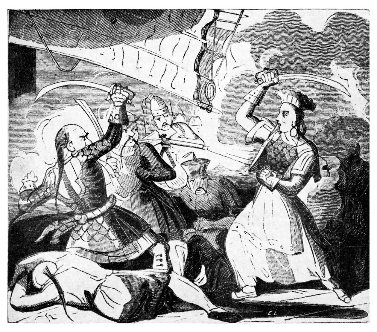 Mrs. Ching kardot forgat, 1810 körül (metszet) alkotó: Unbekannter Künstler
