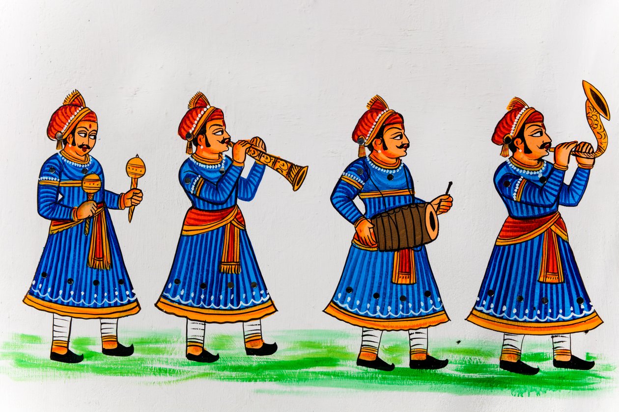 Falfestmény az óvárosban, Udaipur, Udaipur, Rajasthan, India, Ázsia (fotó) alkotó: Unbekannter Künstler
