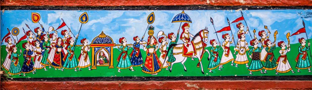 Falfestmény Bundi óvárosában, Bundi, Rajasthan, India, Ázsia (fotó) alkotó: Unbekannter Künstler