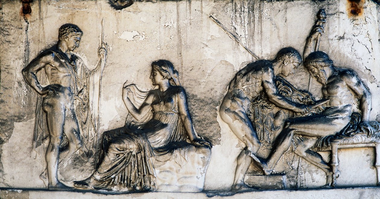 Telephus mítosza, Telephus domborműve, Herculaneum, Campania, Olaszország, római civilizáció alkotó: Benjamin Baud