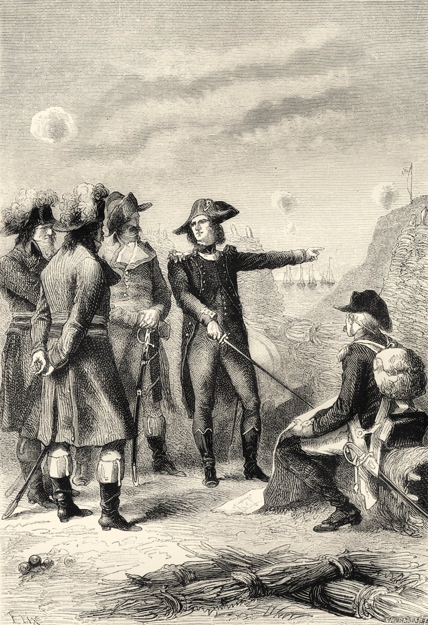 Napóleon Toulon ostrománál, Franciaországban 1793-ban (metszet) alkotó: Unbekannter Künstler