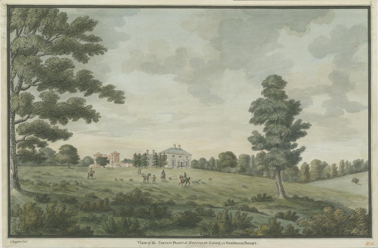 Needwood – Brickley Lodge: vízfestmény, nd [1786] alkotó: Unbekannt