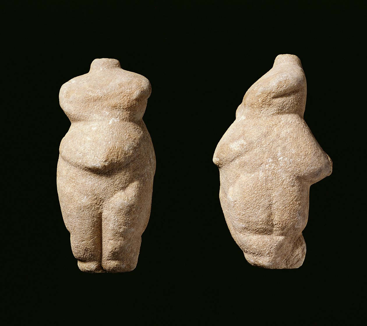 Neolit Steopagus Lady, elöl- és oldalnézet, Avaritsa (Meliteia) Thesszáliában, Görögországban, ie 6000-5200 (márvány) alkotó: Unbekannt