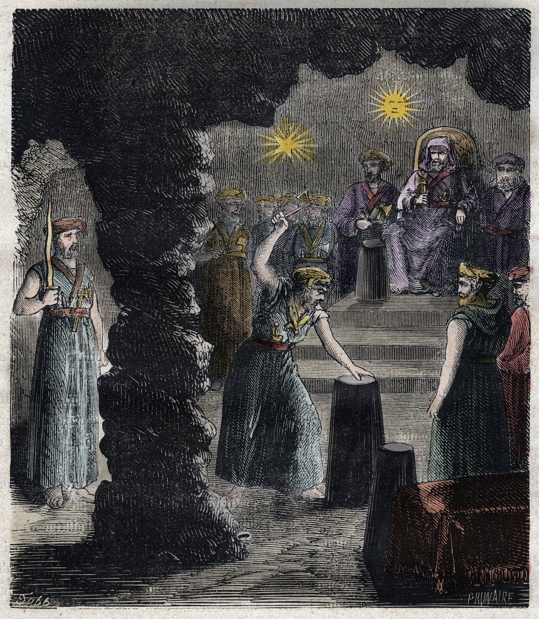 Új tagokat avatnak be a Carbonariba, az olasz nacionalista titkos társaságba - Carbonarisme: reception d"un carbonaro alkotó: Unbekannt