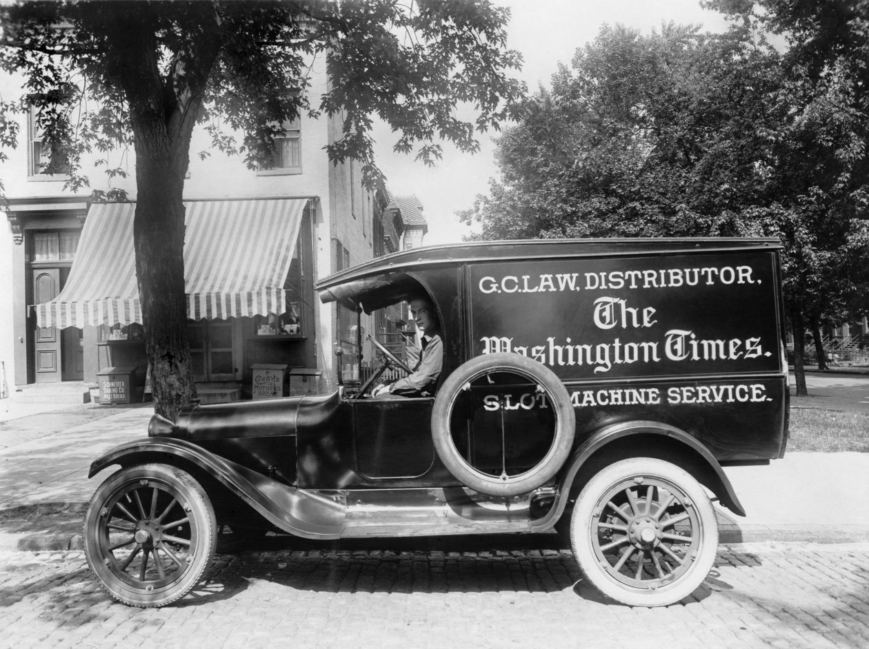 Newspaper Truck, Egyesült Államok, 1919 körül (f/w fotó) alkotó: Unbekannt