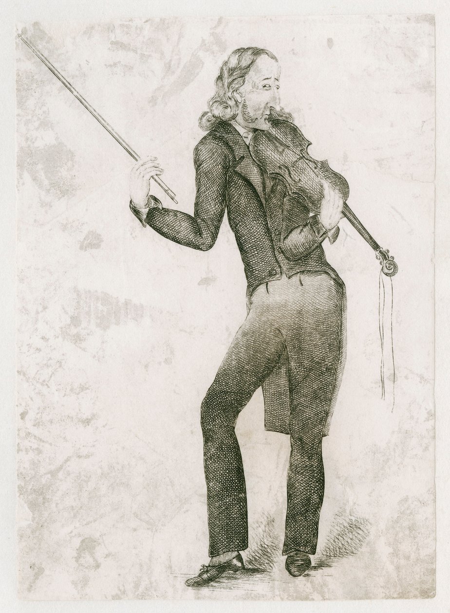 Niccolo Paganini - karikatúra alkotó: Unbekannt