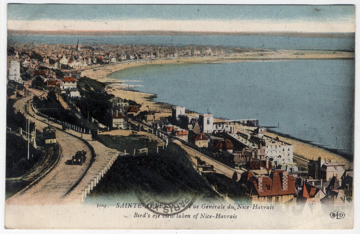 Normandia, Seine Maritime (76), Sainte-Adresse (Sainte Adresse): Nice Havrais (Nice-Havrais) üdülőhely általános képe - 1931-es levelezőlap alkotó: William M. Timlin
