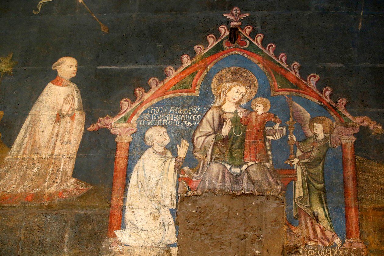 Notre Dame de Clermont katedrális, Clermont-Ferrand, Franciaország, Szent György-kápolna (13. század vége), freskórészlet   (fénykép) alkotó: Unbekannt