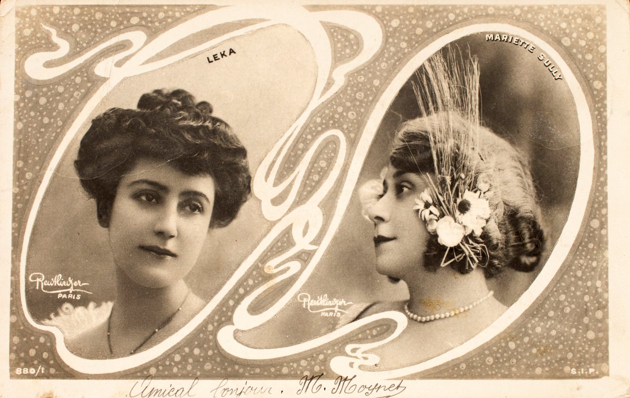 Régi képeslap/Leka/Mariette Sully (1874-1940)/Színésznő alkotó: William M. Timlin