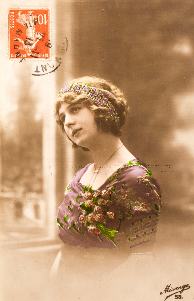 Régi képeslap/Woman Belle Epoque alkotó: William M. Timlin