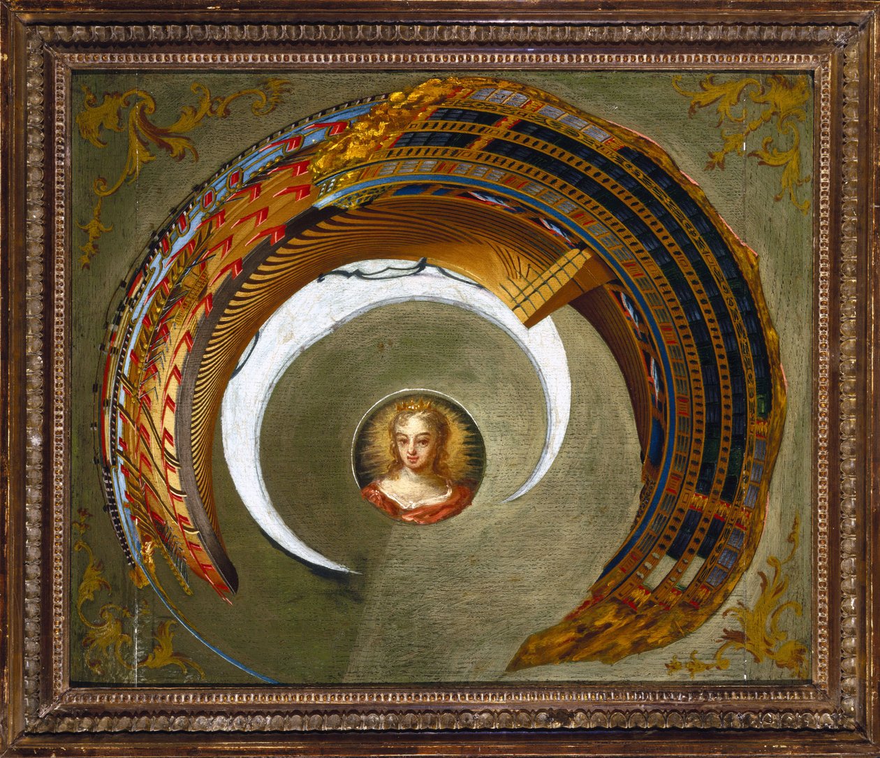 Optical Illusions Egy hajó anamorf festménye, c 1744-1774 alkotó: Unbekannt