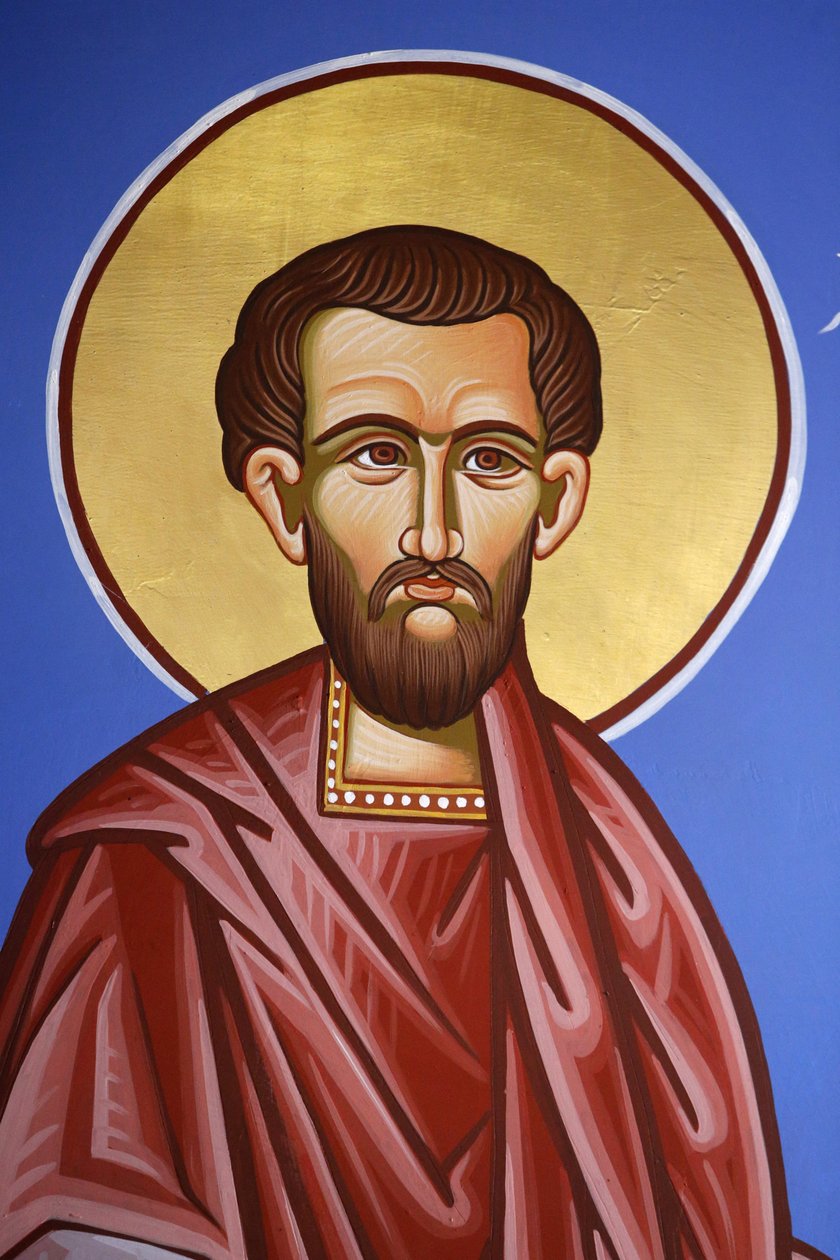 Ortodox templom Pedoulasban, Cipruson. Saint Cosmas freskó, 20150510, Pedoulas, Ciprus alkotó: Unbekannt