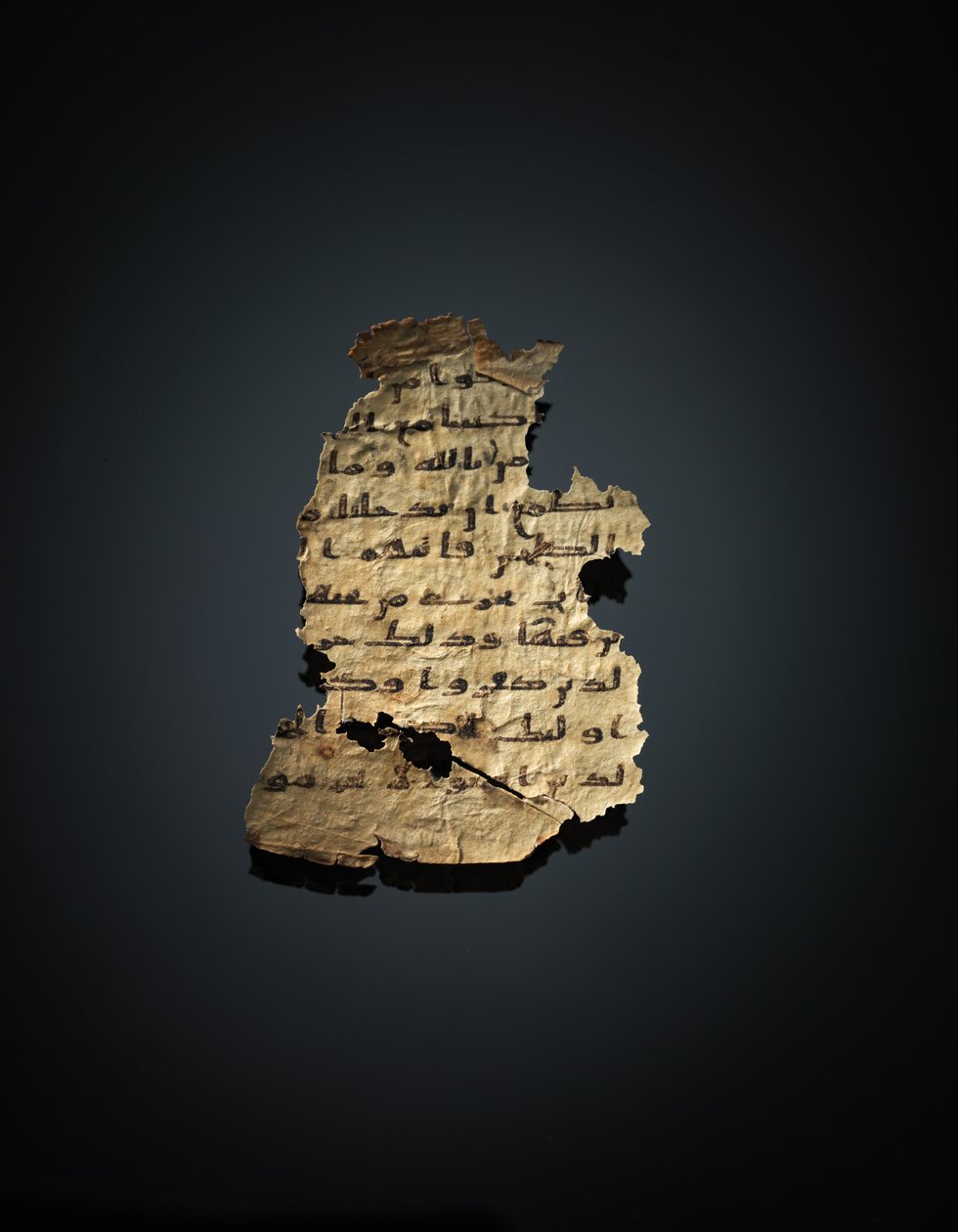 Oldal egy fel nem írt Korán-palimpszesztből, amelyet egy korábbi kopt Bibliára másoltak, valószínűleg Egyiptomban, 8. század körül (tinta pergamen) alkotó: Unbekannt