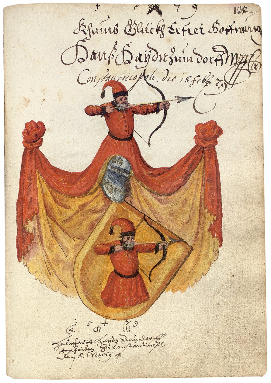 Oldal a Salomon Schweigger von Sulz, 1576-1608 Amicorum albumából alkotó: Unbekannt